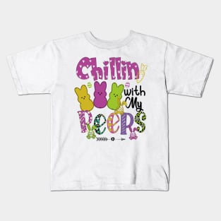 Chillin' With My Peeps, Happy Easter gift, Easter Bunny Gift, Easter Gift For Woman, Easter Gift For Kids, Carrot gift, Easter Family Gift, Easter Day, Easter Matching. Kids T-Shirt